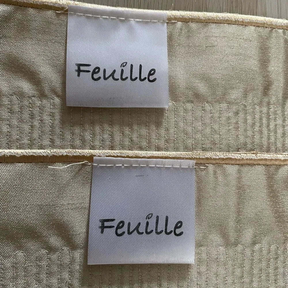 Feuile Elegant Cream Reverse Brown Texture Placemats Set linen Blend